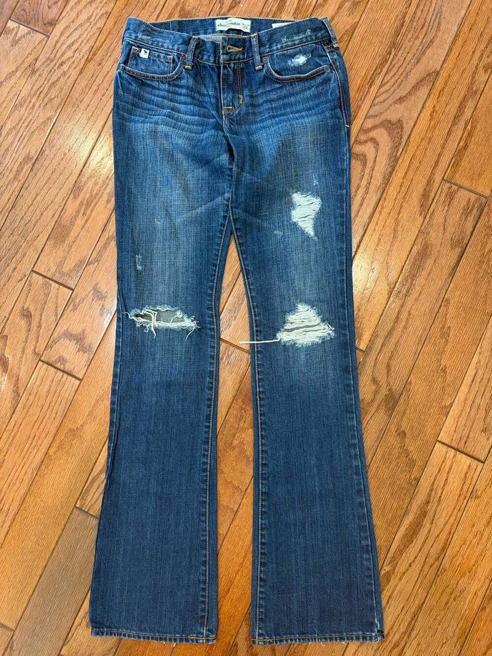Abercrombie Kids Haley Low Rise Distressed Flare Jeans Size 16 Slim